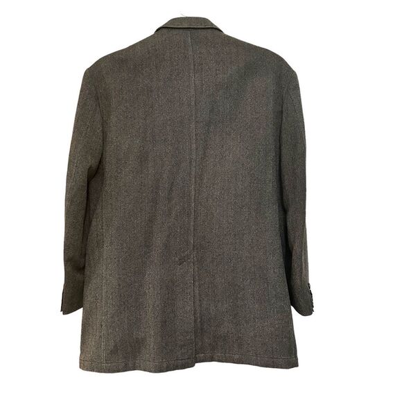 Faconnable Men’s 100% Wool Sport Coat Jacket Blazer Herringbone Gray Sz L - Picture 4 of 16